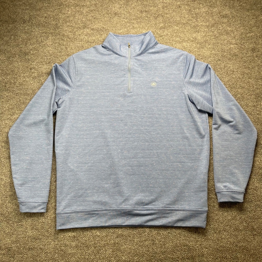 Peter Millar Crown Sport Perth Performance Large Blue 1/4 Zip Pullover MS20EK40E